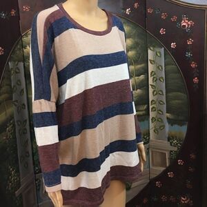 Audrey Woman's Oversized Striped Tee L/S Sz.S NWT